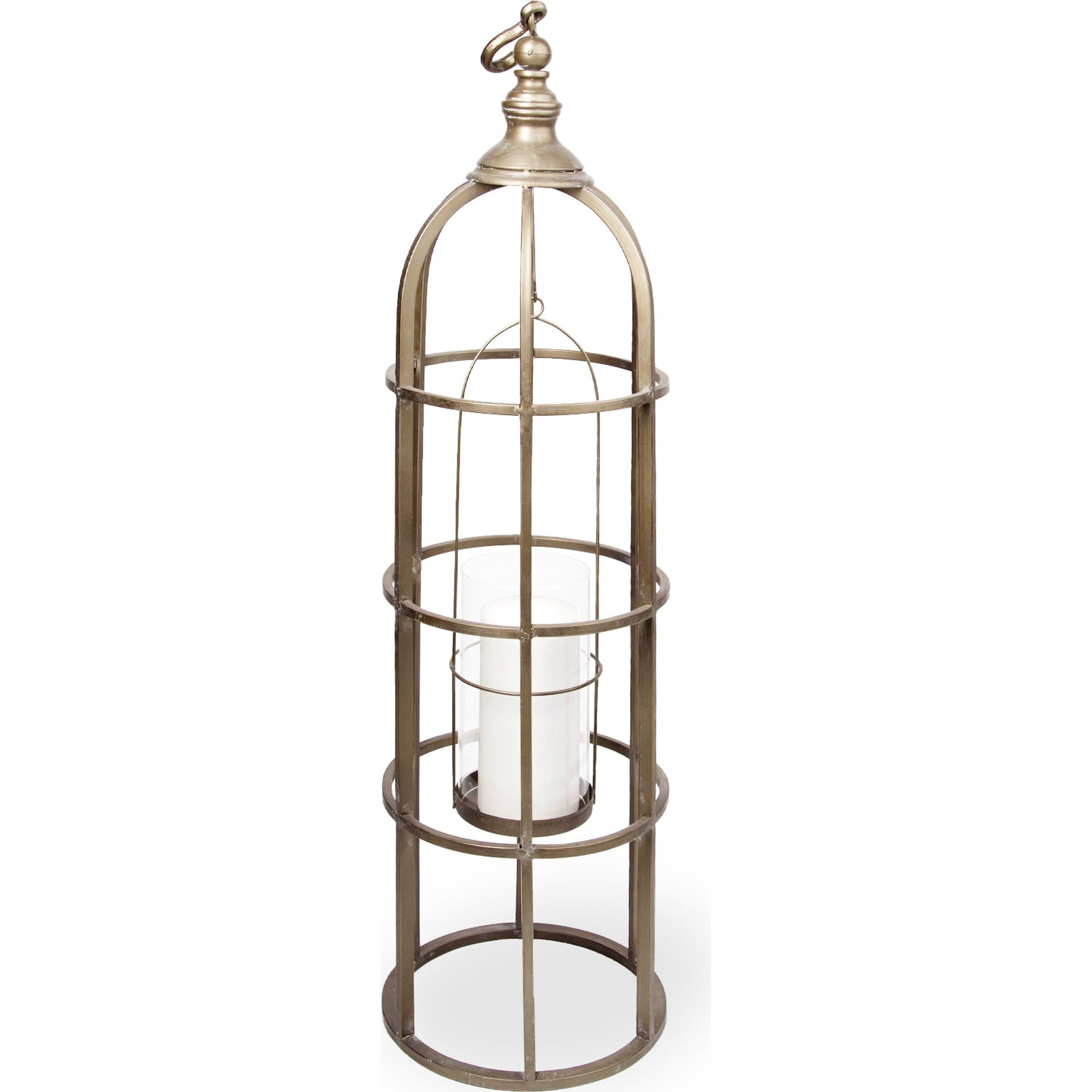 Gerson I Cage-Style Candle Holder Lantern by Mercana. Made from iron, brass in a modern style.