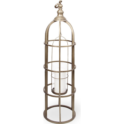 Gerson I Cage-Style Candle Holder Lantern by Mercana. Made from iron, brass in a modern style.