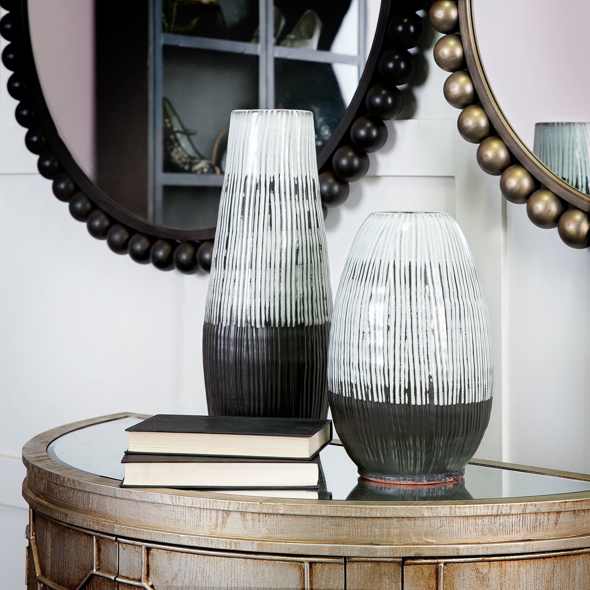 Tanami I Dark Vase by Mercana in dark brown. Made from ceramic in a eclectic & global style.