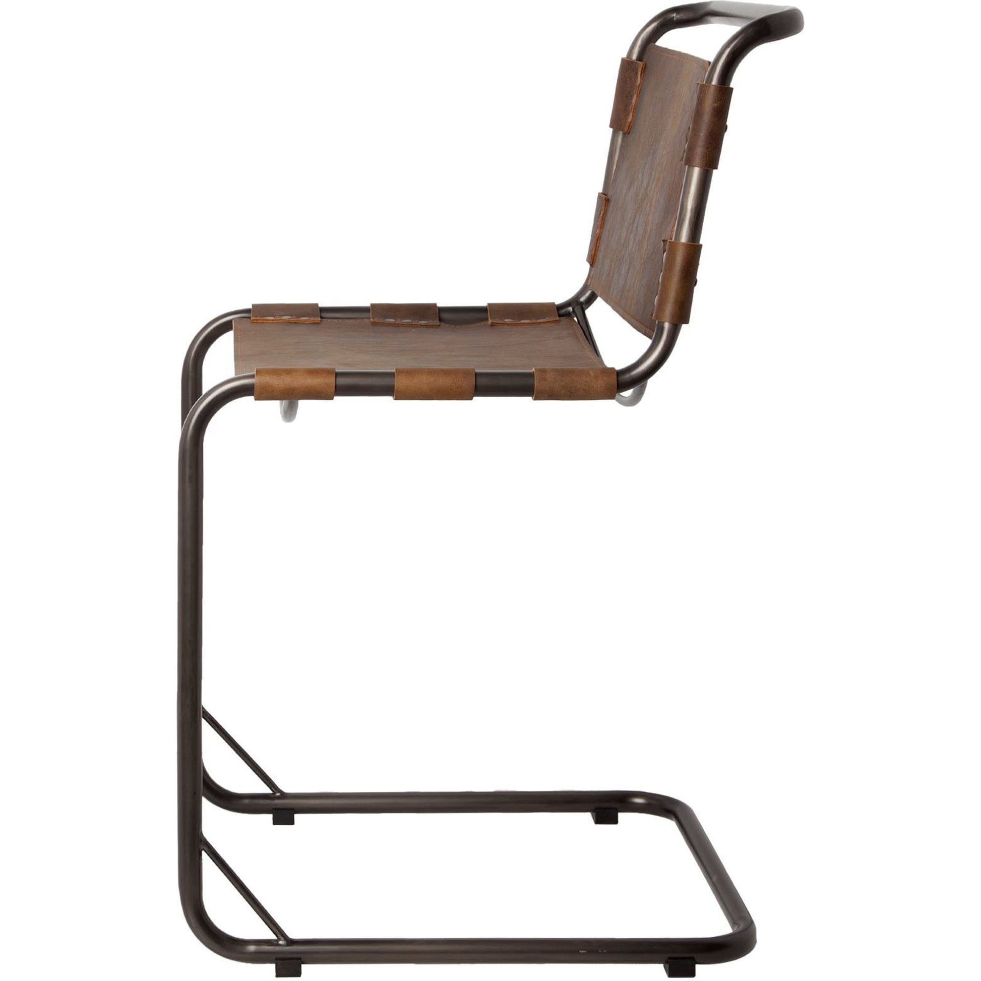 Berbick Leather Seat Bar Stool by Mercana. Made from leather, iron in a rustic style.