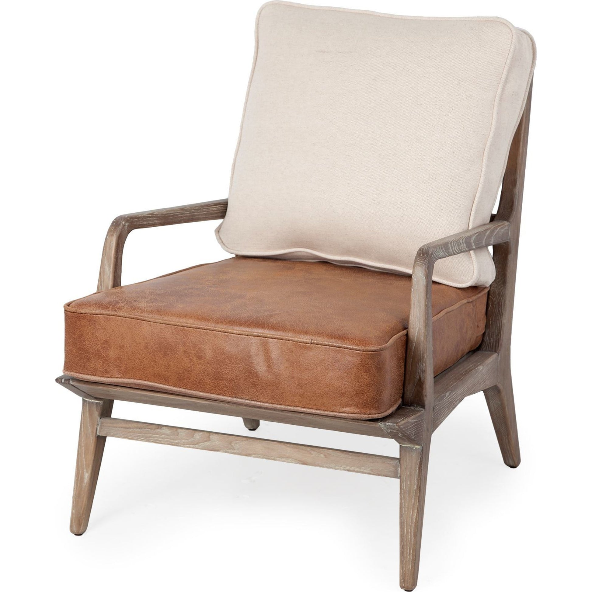 Harman Leather Accent Chair by Mercana. Made from wood, top grain leather in a rustic style.