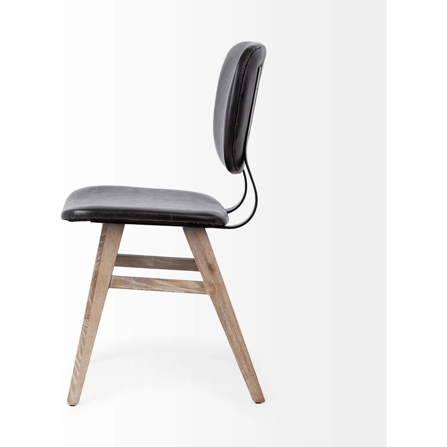 107 SR-746274 | Additional Silo | Haden Dining Chair (Set of 2) by Mercana in black. Made from faux-leather in a rustic style.
