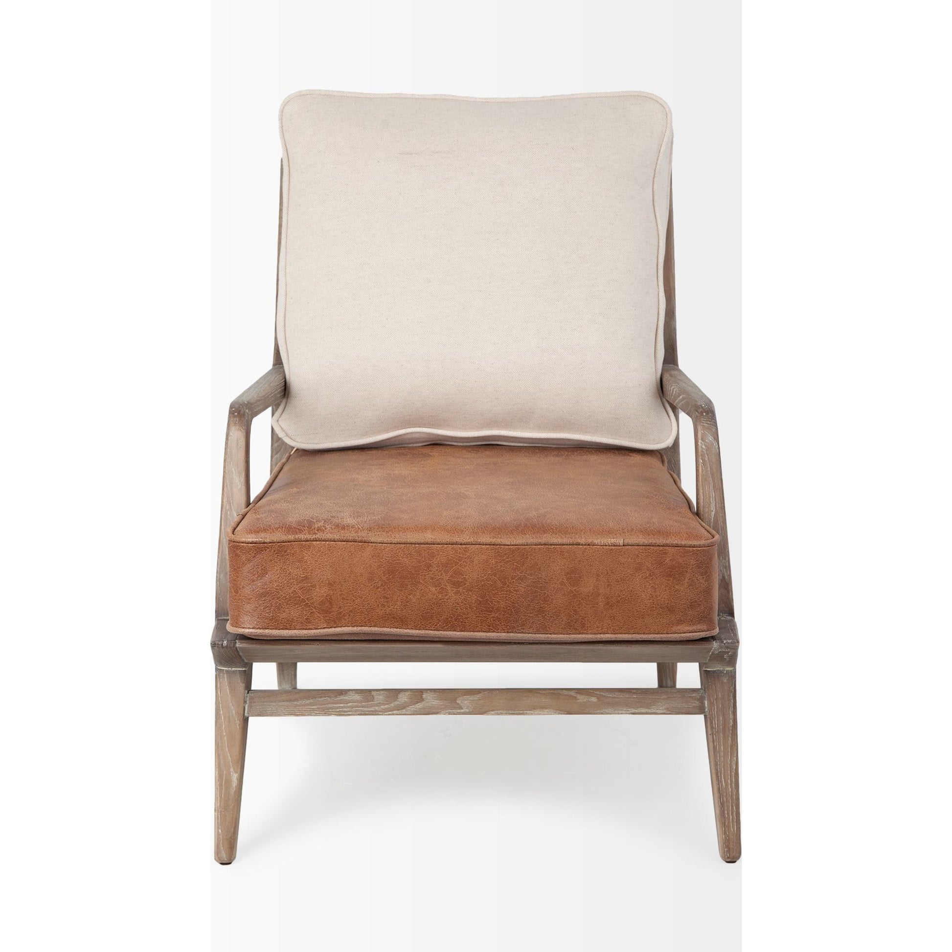 Harman Leather Accent Chair by Mercana. Made from wood, top grain leather in a rustic style.