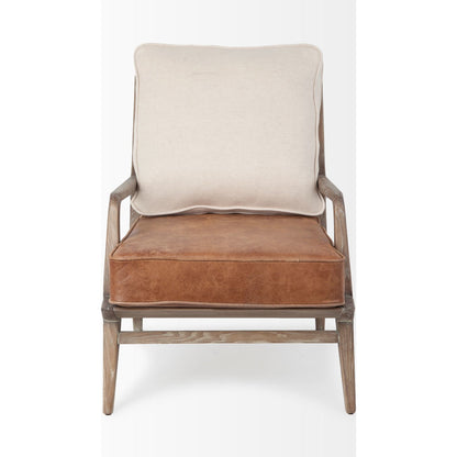 Harman Leather Accent Chair by Mercana. Made from wood, top grain leather in a rustic style.
