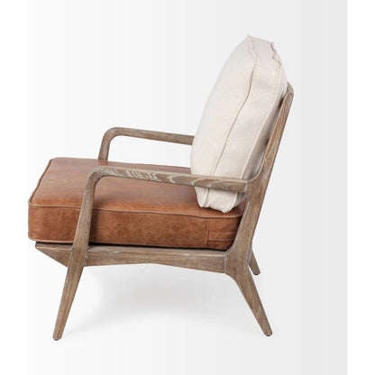 Harman Leather Accent Chair by Mercana. Made from wood, top grain leather in a rustic style.