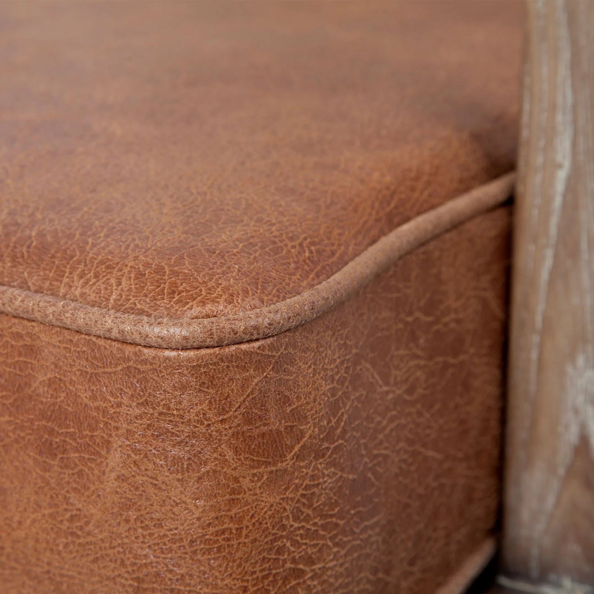 Harman Leather Accent Chair by Mercana. Made from wood, top grain leather in a rustic style.