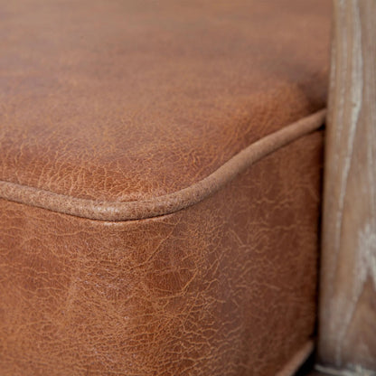 Harman Leather Accent Chair by Mercana. Made from wood, top grain leather in a rustic style.