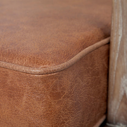 Harman Leather Accent Chair by Mercana. Made from wood, top grain leather in a rustic style.