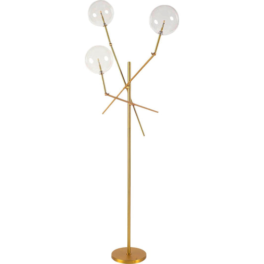 Connor Floor Lamp by Mercana in black. Made from metal, glass in a modern style.