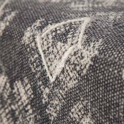 Pallu Ottoman by Mercana in black. Made from dhurrie cotton in a eclectic & global style.