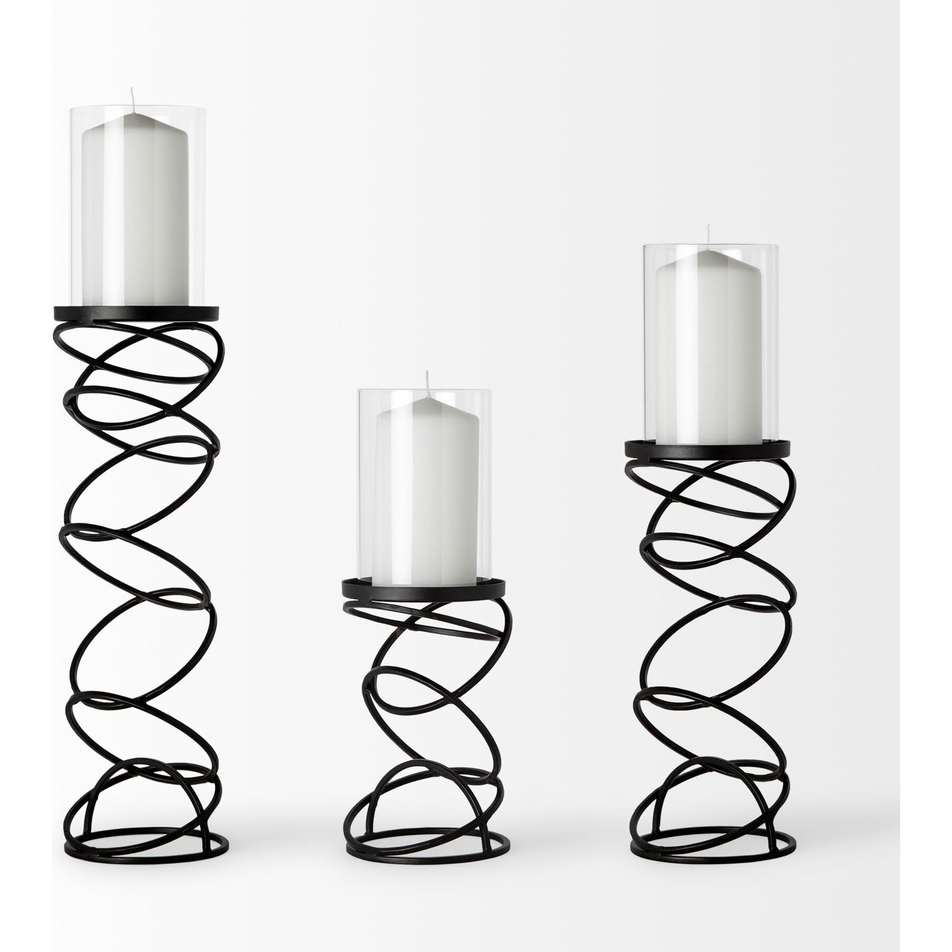 Omega I Metal Stacked Ring Table Candle Holder by Mercana in natural. Made from unique in a modern style.