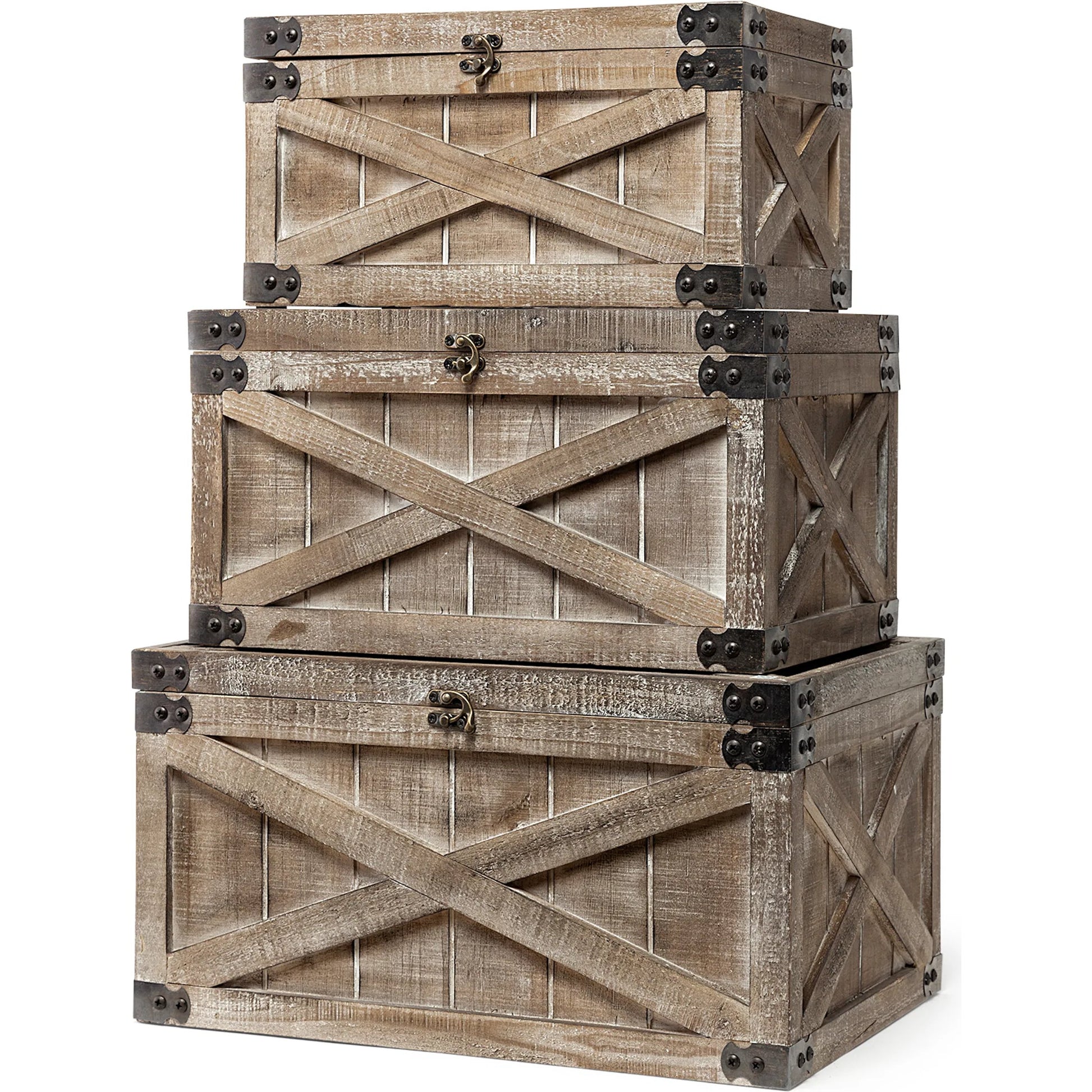 Port Moody Decorative Boxes Set of Three by Mercana in brown. Made from unique in a cottage & farmhouse style.