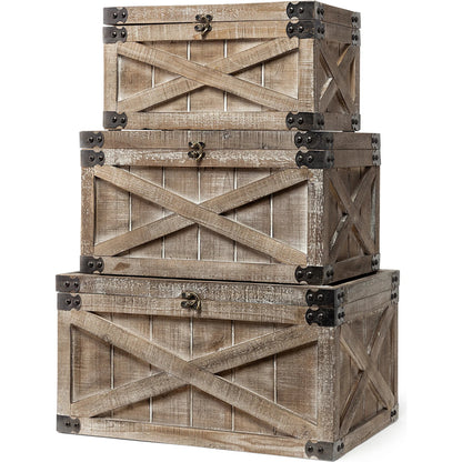 Port Moody Decorative Boxes Set of Three by Mercana in brown. Made from unique in a cottage & farmhouse style.