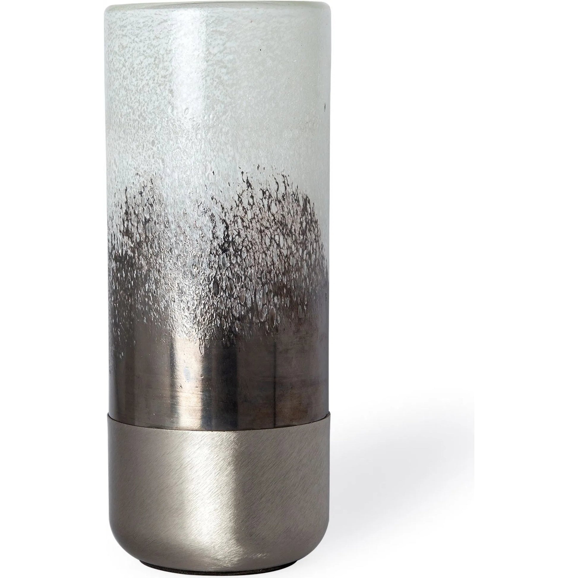 Baltic I White Brushed Metal Bottom Vase by Mercana in white, bronze, silver. Made from unique in a eclectic & global style.