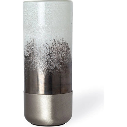Baltic I White Brushed Metal Bottom Vase by Mercana in white, bronze, silver. Made from unique in a eclectic & global style.