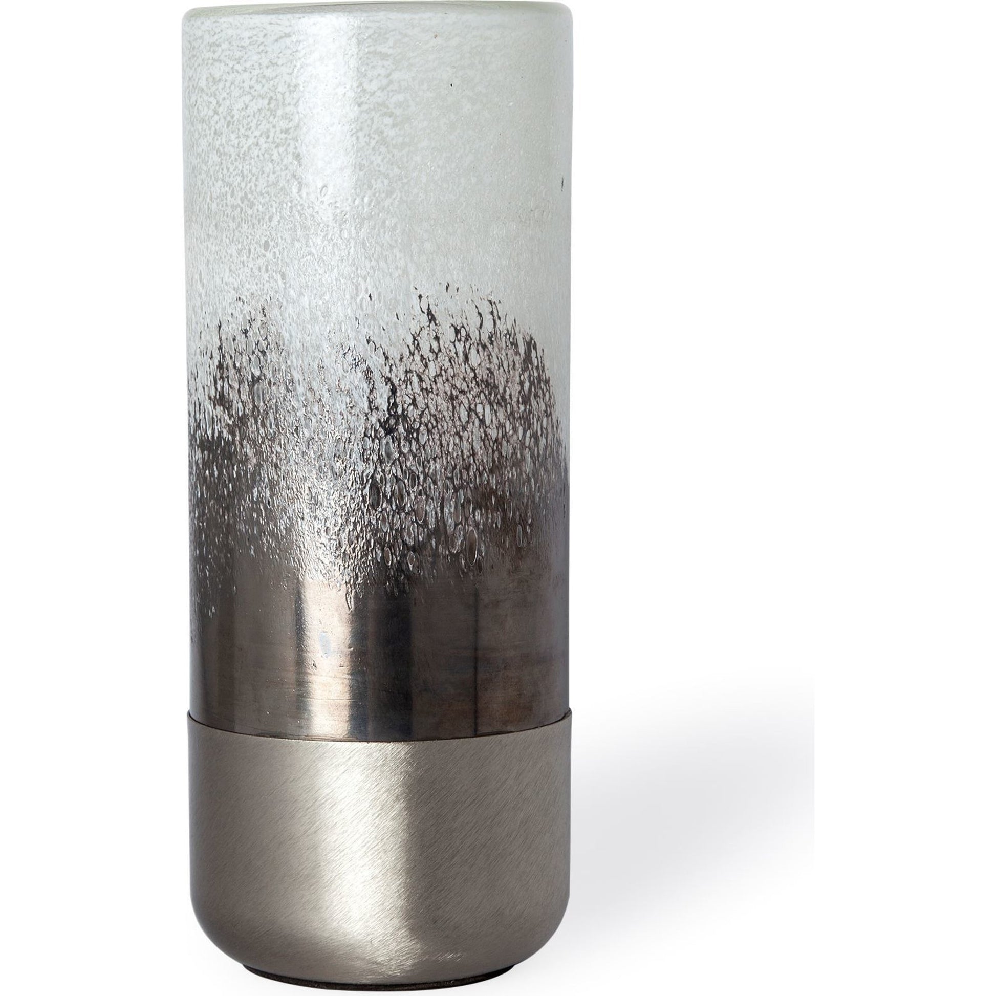 Baltic I White Brushed Metal Bottom Vase by Mercana in white, bronze, silver. Made from unique in a eclectic & global style.