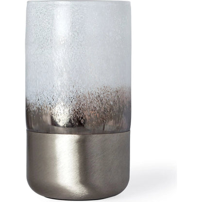 Baltic I White Brushed Metal Bottom Vase by Mercana in white, bronze, silver. Made from unique in a eclectic & global style.