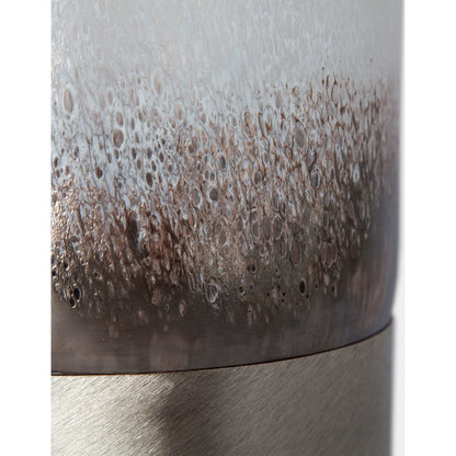 Baltic I White Brushed Metal Bottom Vase by Mercana in white, bronze, silver. Made from unique in a eclectic & global style.