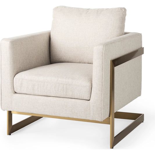 Rupert Accent Chair by Mercana in cream. Made from unique in a modern style.
