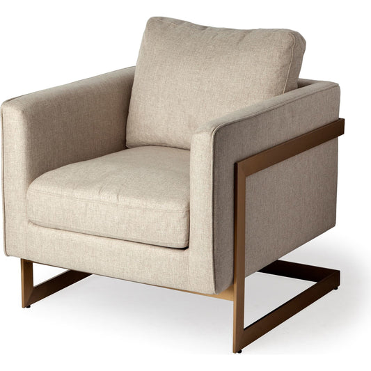Rupert Accent Chair by Mercana in cream. Made from unique in a modern style.
