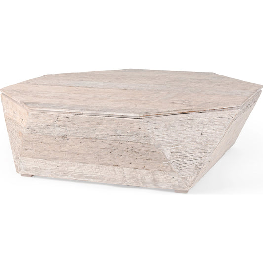 Esagono Coffee Table by Mercana in natural. Made from unique in a rustic style.