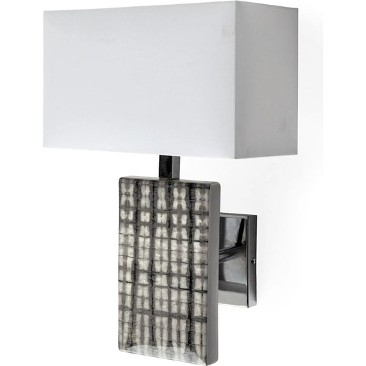 Arcadia Wall Sconce by Mercana in white, metallic silver. Made from ceramic in a eclectic & global style.