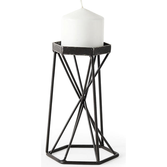 Sixx I Antiqued Hexagonal Table Candle Holder by Mercana in silver. Made from unique in a cottage & farmhouse style.