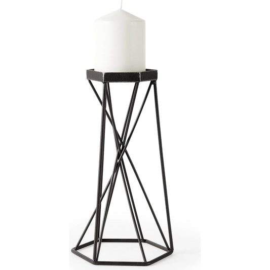 Sixx I Antiqued Hexagonal Table Candle Holder by Mercana in silver. Made from unique in a cottage & farmhouse style.