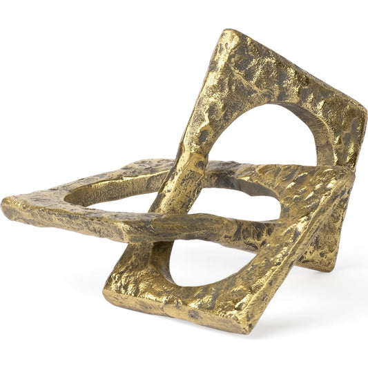 Delaunay I X9W Hammered Interlinked Patterned by Mercana in rustic gold. Made from metal in a eclectic & global style.