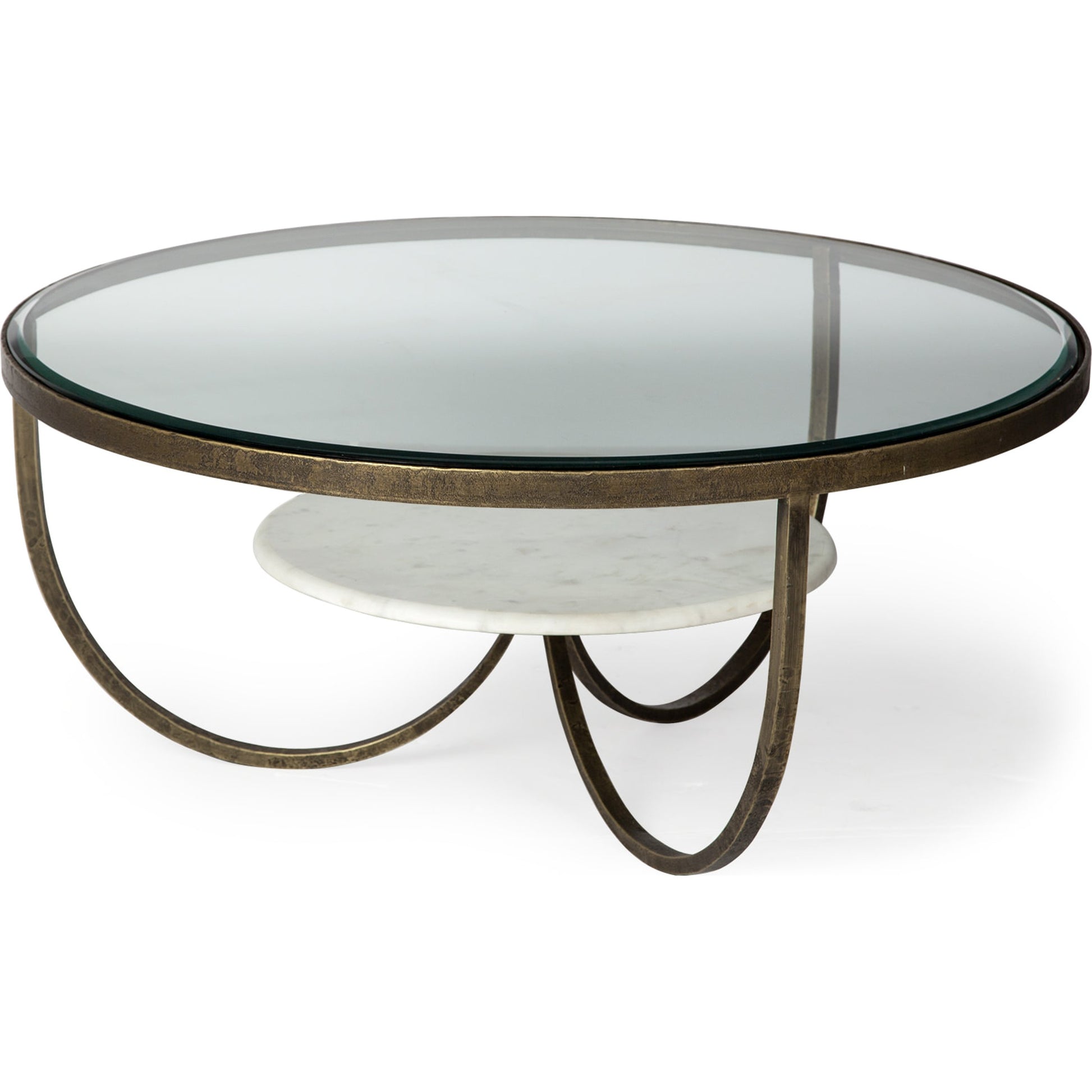 Reinhardt Coffee Table by Mercana in white, gold. Made from unique in a transitional style.