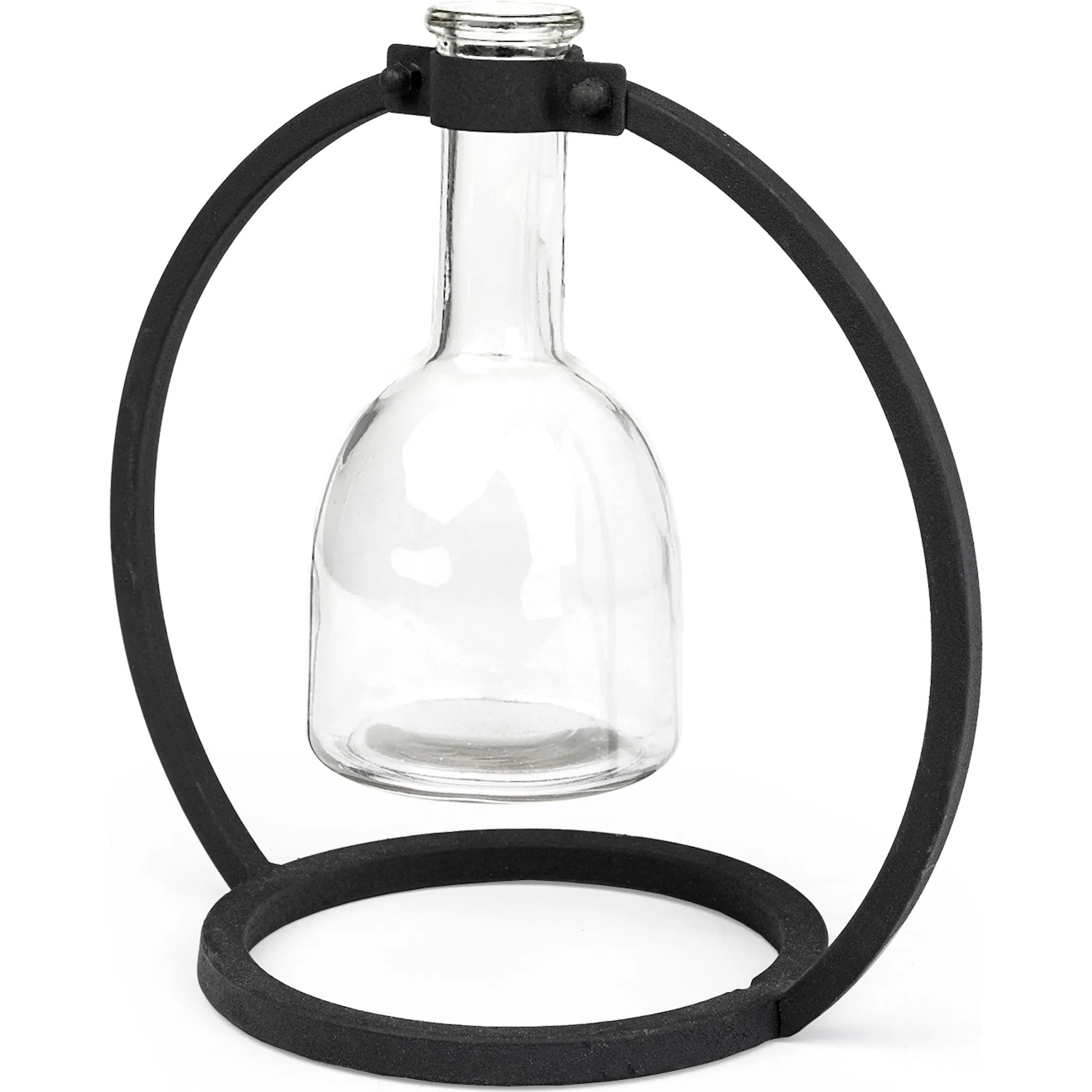 Monica I Glass Bottle Vase by Mercana in matte black. Made from unique in a modern style.