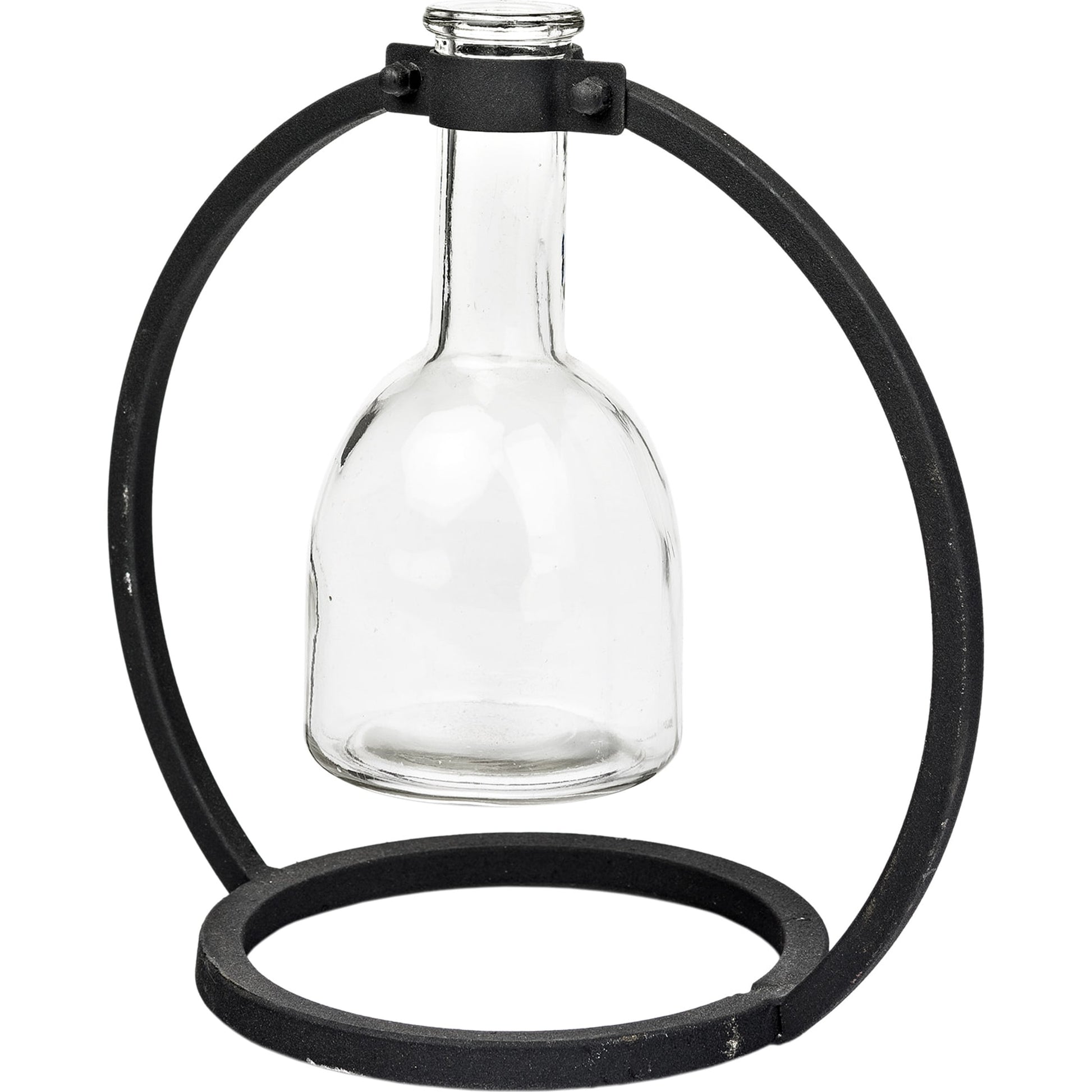 Monica I Glass Bottle Vase by Mercana in matte black. Made from unique in a modern style.