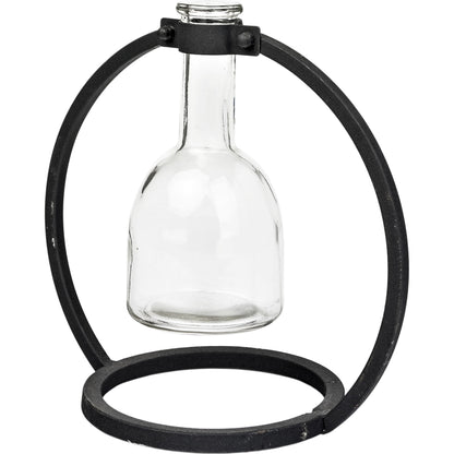Monica I Glass Bottle Vase by Mercana in matte black. Made from unique in a modern style.
