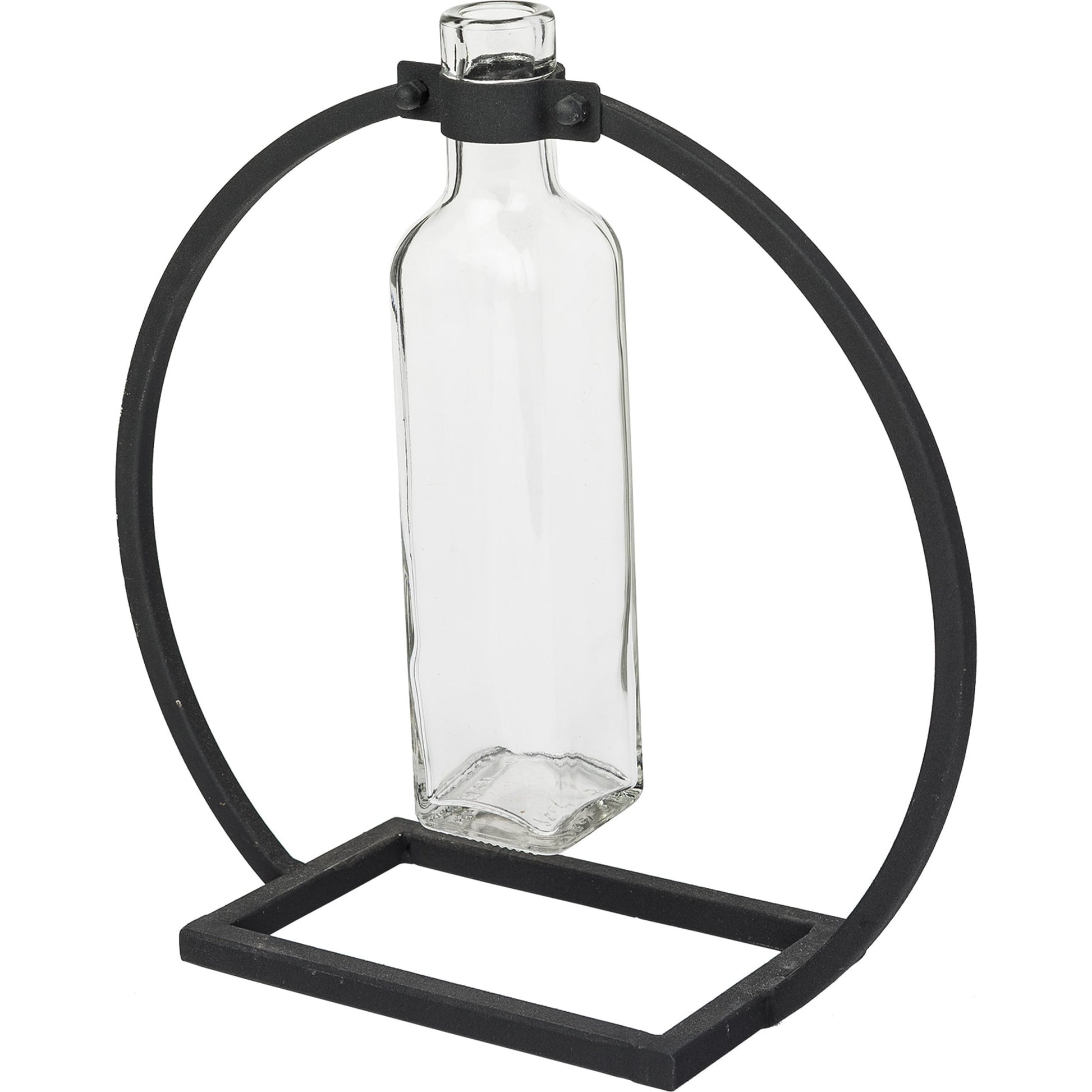 Monica I Glass Bottle Vase by Mercana in matte black. Made from unique in a modern style.