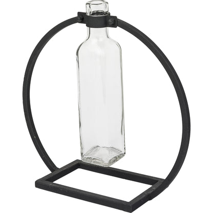 Monica I Glass Bottle Vase by Mercana in matte black. Made from unique in a modern style.