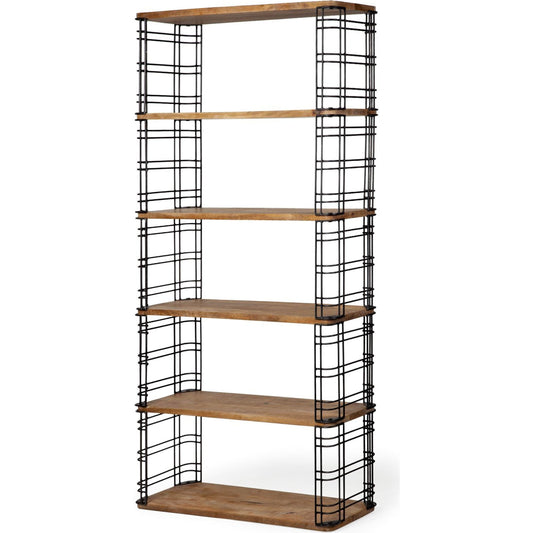 Bradie Shelving Unit by Mercana in brown. Made from unique in a modern style.