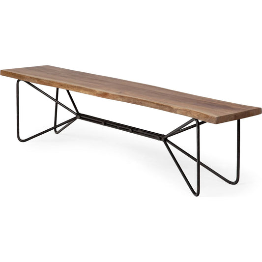 Papillion Bench by Mercana in light brown. Made from unique in a modern style.