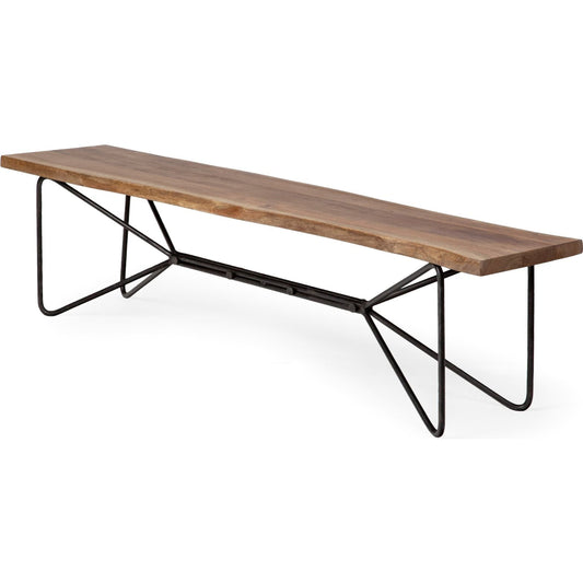 Papillion Bench by Mercana in light brown. Made from unique in a modern style.