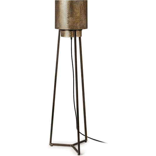 Chaudron Floor Lamp by Mercana in antique brass, matte black. Made from unique in a eclectic & global style.