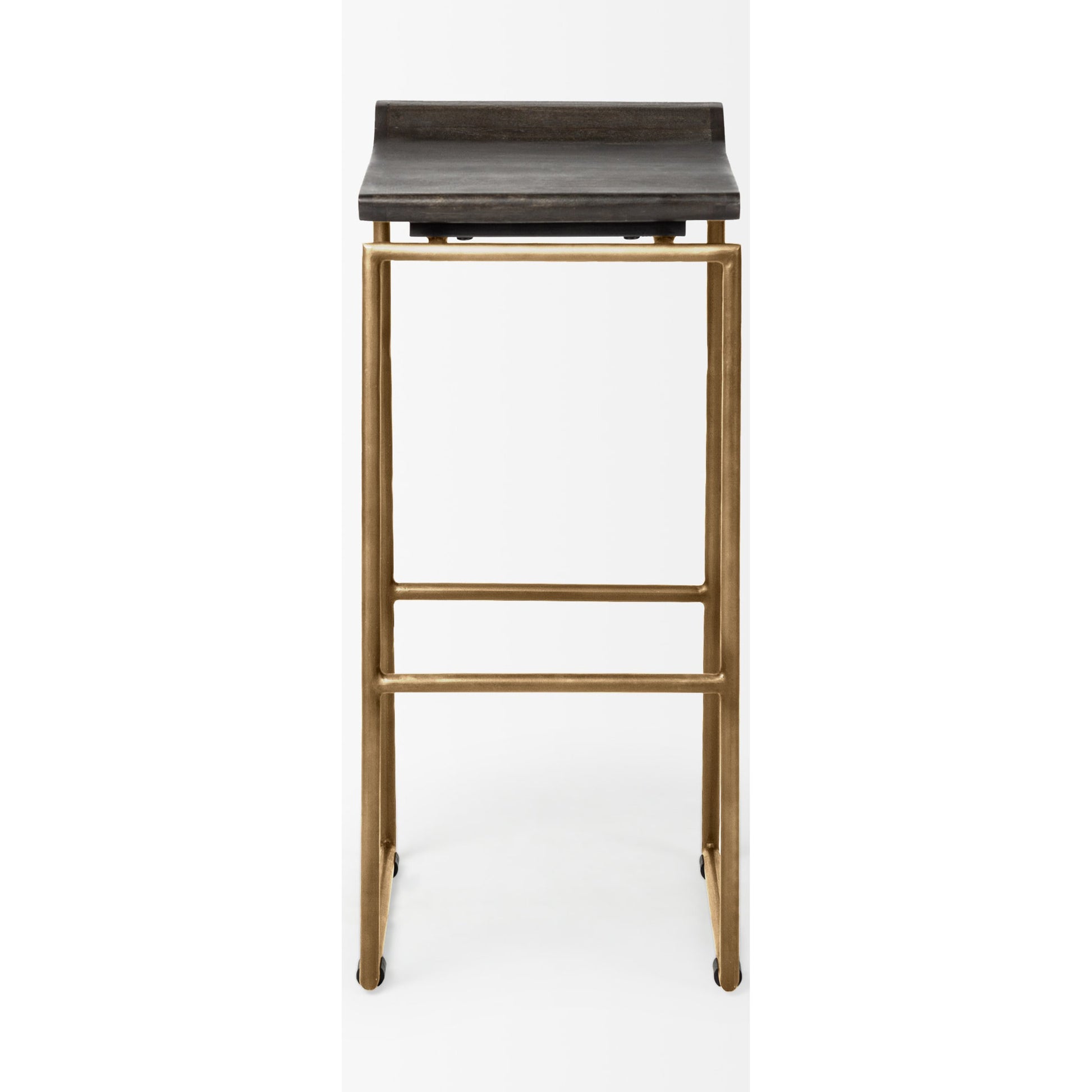Givens Wood Seat Bar Stool by Mercana in dark brown. Made from unique in a modern style.