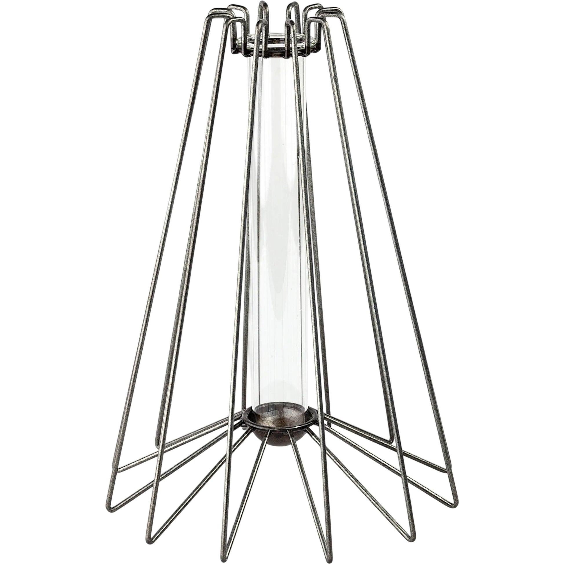 Madeline II Gunmetal Gray Metal Glass Test Tube Vase by Mercana in silver. Made from unique in a modern style.