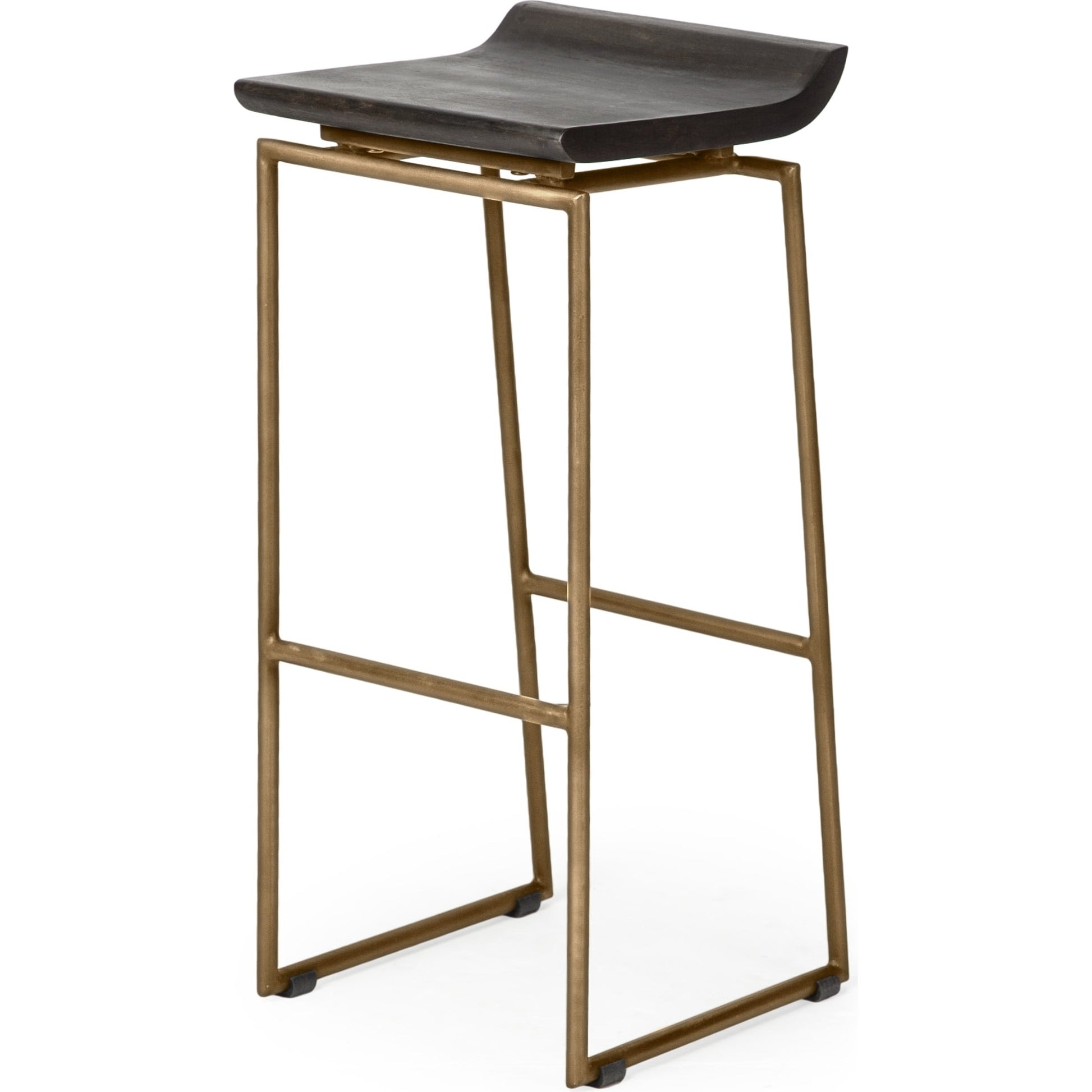 Givens Wood Seat Bar Stool by Mercana in dark brown. Made from unique in a modern style.