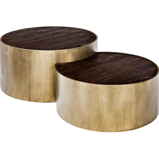 Eclipse Coffee Table by Mercana in brass. Made from wood, metal in a eclectic & global style.