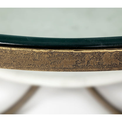 Reinhardt Coffee Table by Mercana in white, gold. Made from unique in a transitional style.