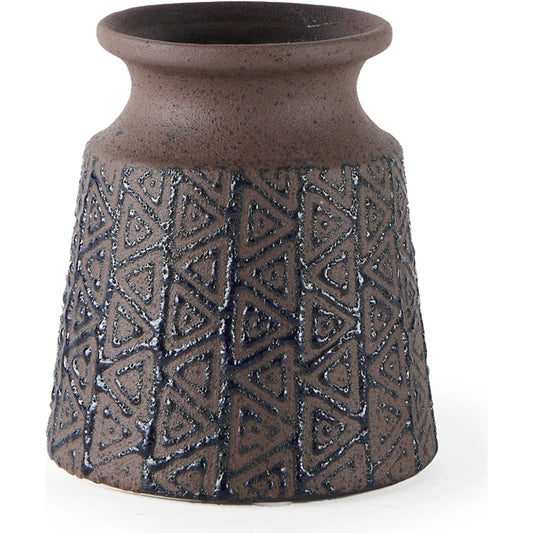 Sefina I Patterned Vase by Mercana in blue, brown. Made from ceramic in a eclectic & global style.
