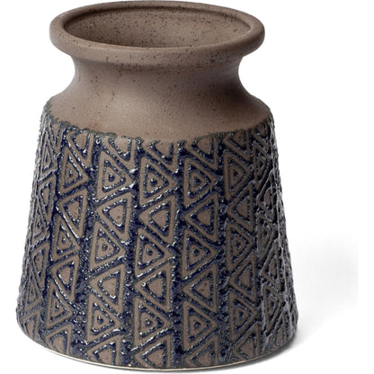 Sefina I Patterned Vase by Mercana in blue, brown. Made from ceramic in a eclectic & global style.