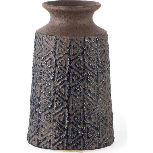 Sefina I Patterned Vase by Mercana in blue, brown. Made from ceramic in a eclectic & global style.