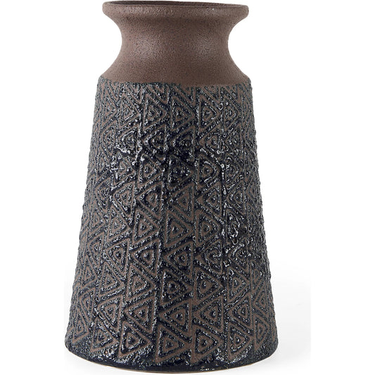 Sefina I Patterned Vase by Mercana in blue, brown. Made from ceramic in a eclectic & global style.