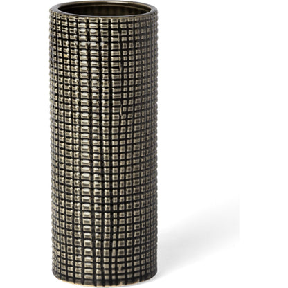 Kona II Vase by Mercana in black, gold. Made from ceramic in a eclectic & global style.