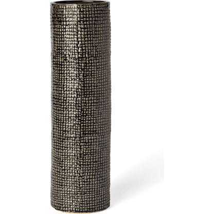 Kona II Vase by Mercana in black, gold. Made from ceramic in a eclectic & global style.